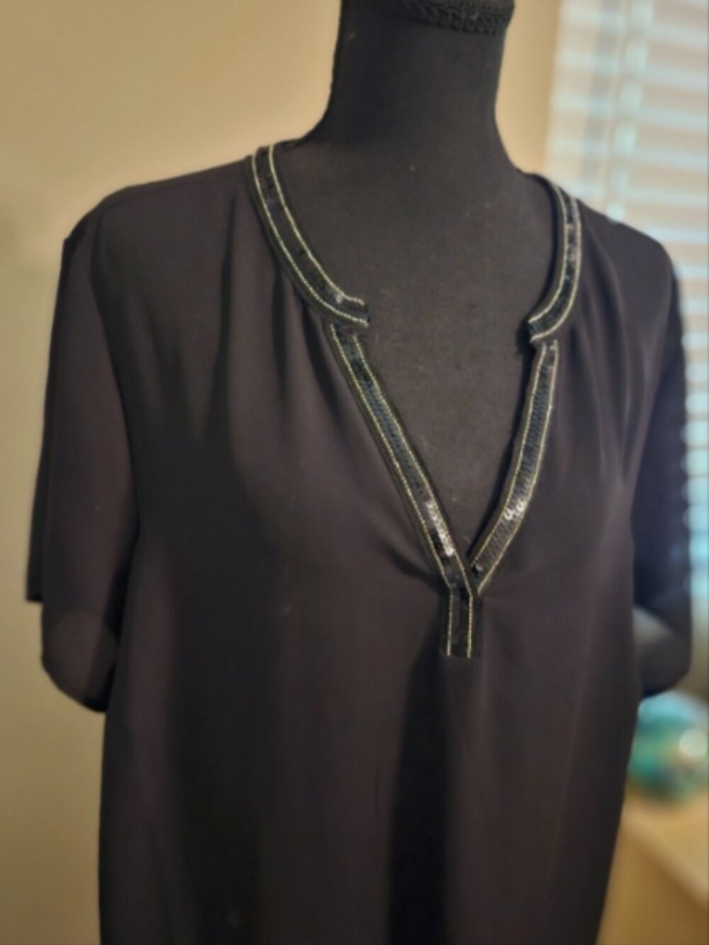 Torrid Sheer Black Sequin Sparkle Top Whimsygoth Gothcore Elegant Career Size 2